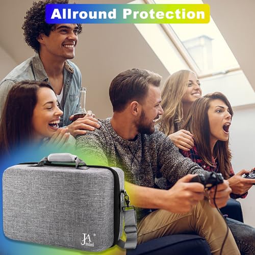 Hard Shell Carrying Case for PS5, Travel Case Compatible with PS5 Console Controller, Shockproof Protective Storage Bag for Playstation 5 Disk Digital Edition, Headset, Base and Game Accessories(Grey)