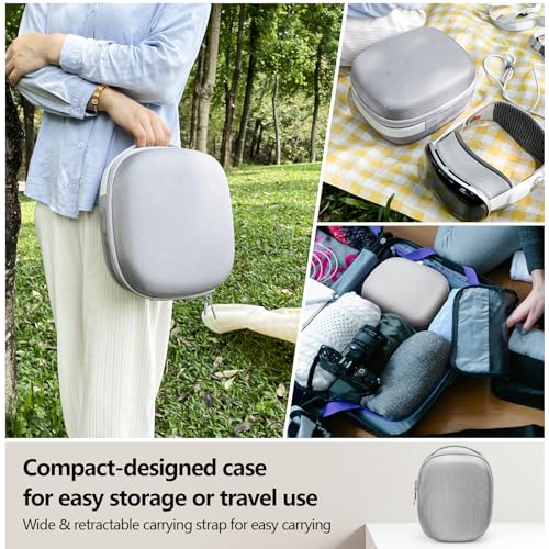 AMAZEAR Hard Travel Case for Apple Vision Pro, Small and Portable Protective Case Designed for Vision Pro VR, Apple Vision Pro Accessories, Shockproof & Anti-Drop for Carry and Storage, Bright-Grey