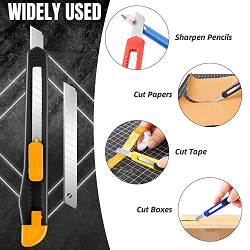 4 Pack Retractable Utility Knife with Snap-Off Blades