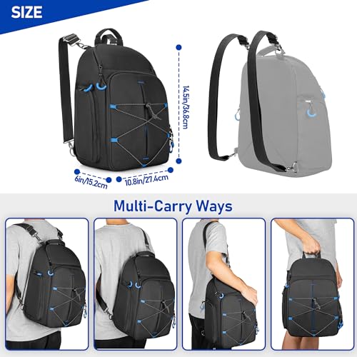 PGmoon Carrying Case Compatible with Oculus Meta Quest 2/Quest 3/Quest Pro/VR Elite Strap, Travel Storage Bag Backpack with Separate Room for Touch Controllers and Multi-Pockets (Patent Design)