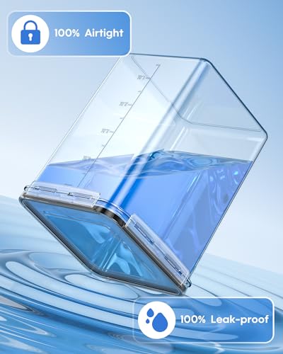 KEMETHY 4 Pcs Airtight Food Storage Containers with Lids (6.8L/230oz) & (5.4L/183oz), BPA Free Large Airtight Plastic Storage Jars for Flour, Cereal, Sugar, Baking Supplies, with Labels & Maker