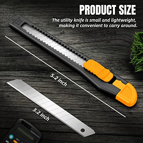 4 Pack Retractable Utility Knife with Snap-Off Blades