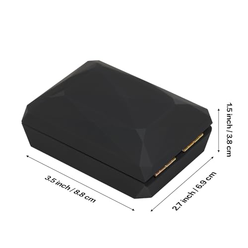 Luxury LED Light Pendant Necklace Gift Box, Velvet Jewelry Box Storage Case Organizer Holder for Proposal Engagement Wedding Anniversary Birthday Valentine's Day (BLACK)