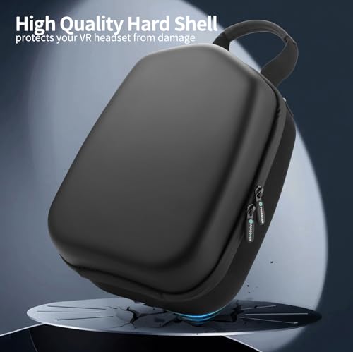 FOREGOER Hard Carrying Case Compatible with Meta Oculus Quest 2/Quest 3/Vision Pro, Portable Travel Storage Case for Official Original VR Gaming Headset and Touch Controllers Accessories (Black)