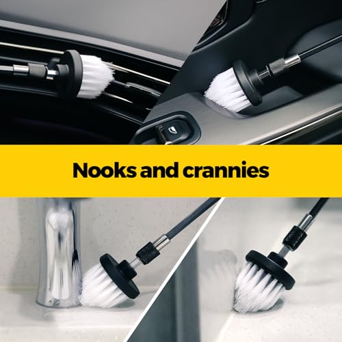 Holikme 5-Pack Drill Brush Set for Interior Detailing