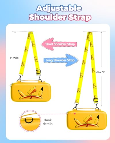 Gurgitat Carrying Case for Nintendo Switch/Switch OLED Travel Carry Cases Hard Shell Protective Cover Strap Anime Cute Girls Boys Accessories Storage Pouch Bag for Nintendo Switch 2017/Oled 2021