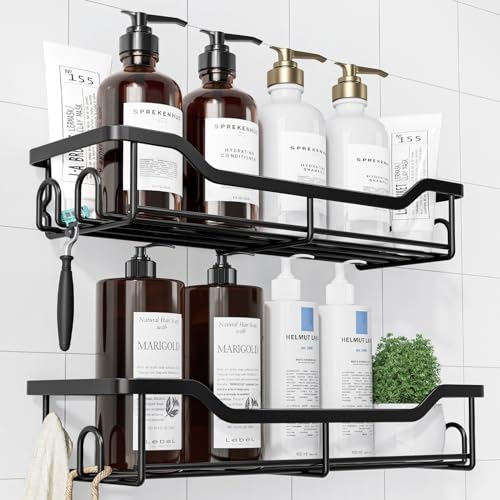 Kitsure Large Adhesive Shower Organizer Stainless Steel Shelf