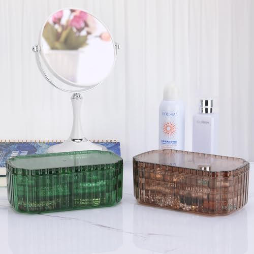 LETURE 3-Layer Jewelry Organizer Box for Earrings, Rings, Necklaces, Bracelets, Clear Plastic Bead Storage Containers for Crafts (Green)