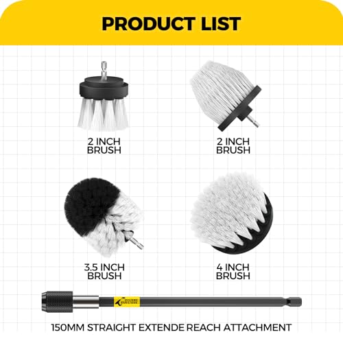 Holikme 5-Pack Drill Brush Set for Interior Detailing