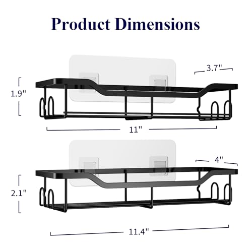 Kitsure Large Adhesive Shower Organizer Stainless Steel Shelf