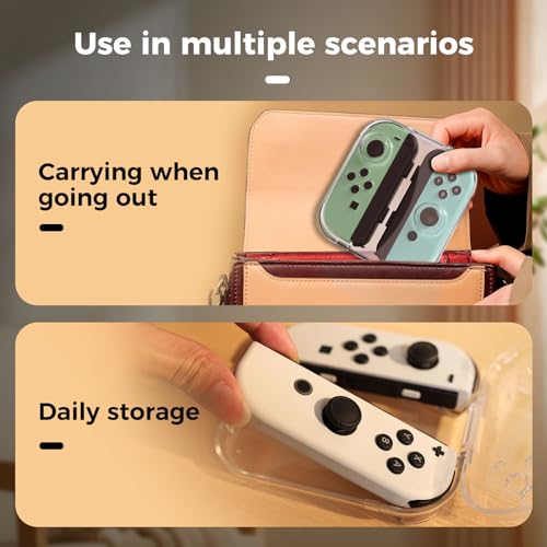 IINE Mini Storage Case for Joy-con, Portable Dust-Proof Protective Box Compatible with Nintendo Switch/OLED Joy-Con, Joy-con Travel Case with Magnetic Closure