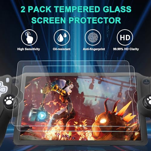 FantasDeck 14 IN 1 Kit for Playstation Portal Remote Player Accessories Carrying Case Hard Shell Storage Bag with Soft Silicone Portective Cover, Screen Portector, Thumb Grip Caps