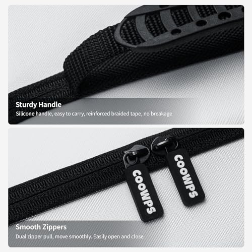 Switch Case for Nintendo Switch and Switch OLED Model, Portable Full Protection Carrying Travel Bag with 18 Game Cards Storage for Switch Console Pro Controller Accessories, Splicing White Grey