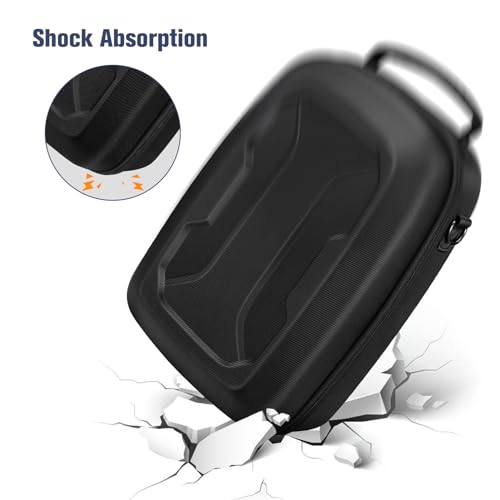 FINPAC Hard Carrying Case for Meta Quest 3 Virtual Reality Headset, Portable Travel Storage Bag for Elite Head Strap Accessories, VR Touch Controller, Adapter, Charging Cable - Black