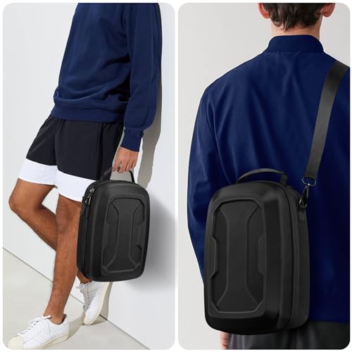 FINPAC Hard Carrying Case for Meta Quest 3 Virtual Reality Headset, Portable Travel Storage Bag for Elite Head Strap Accessories, VR Touch Controller, Adapter, Charging Cable - Black