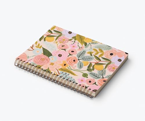 RIFLE PAPER CO. Spiral Notebook Pack of 2 | 150 Ruled Pages, Inner Storage Pocket Folders, Double-Spiral Binding, Metallic Gold Foil Accents (8.25" L x 6.25" W), Colette & Garden Party