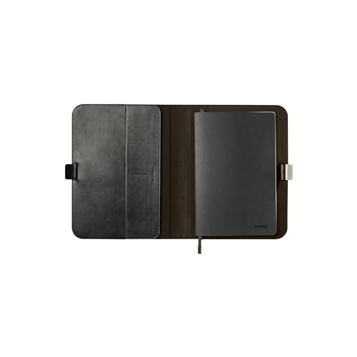 Orbitkey Compendium | Beautiful and Secure Notebook Cover | Pen Holder | Hidden Card Storage (Black, A5)