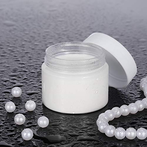 6 Pack Clear Container with Lids Small Plastic Pot Jars Wide Mouth Round Leak Proof Plastic Container Jars with Lid for Travel Storage, Eye Shadow, Nails, Paint, Jewelry (1 oz, White)