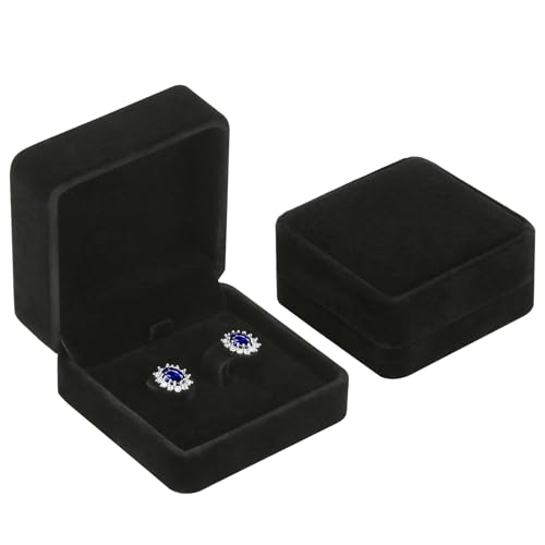 LETURE 6 Pieces Velvet Jewelry Gift Boxes for Necklace Pendant Bracelet Ring Earring, Jewelry Storage Display Case for Christmas Wedding Engagement Birthday Anniversary (Earring Box -6PCS)