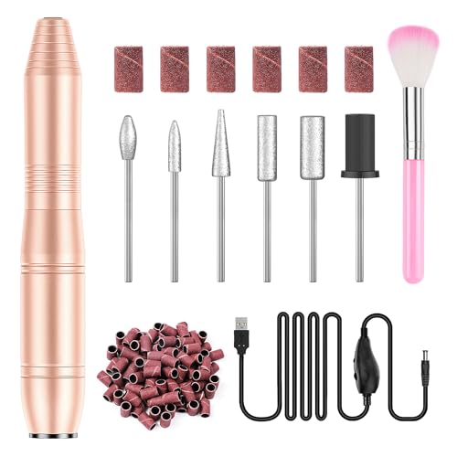 Gold Portable Electric Nail Drill Kit for Beginners