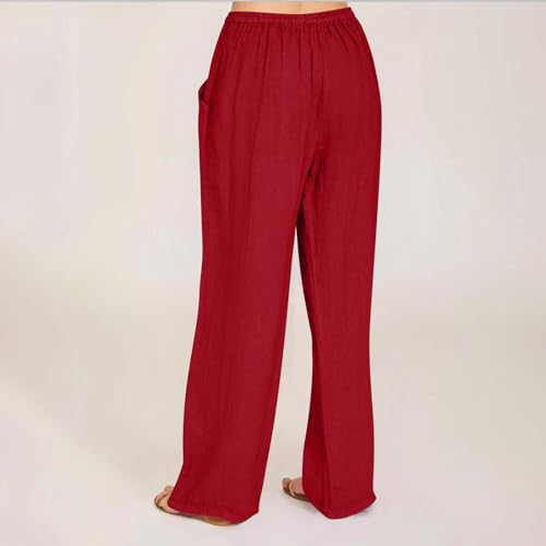 Pallets for Sale Liquidation for 9.99 Orders Placed My Account 2024 Fashion Cotton Linen Pants Women's Summer Casual Drawstring Wide Leg Palazzo Pants Loose Comfy Trousers with Pockets