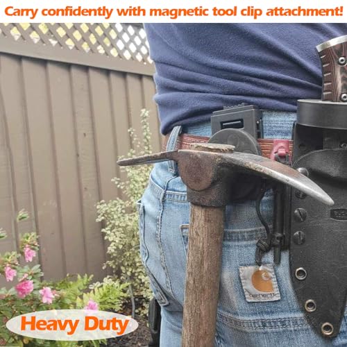 MUTUACTOR Tool Holster Belt Clip,Heavy-Duty Magnetic Tool Holder for Belt Clip,Non-Slip Strong Magnetic Clip Tool Belt Accessories for Hammer Screwdrivers Adjustable Wrench Magnetic Tools Hardware