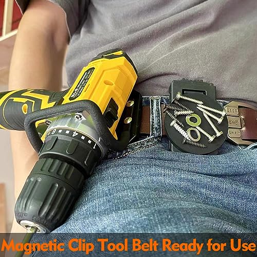MUTUACTOR Tool Holster Belt Clip,Heavy-Duty Magnetic Tool Holder for Belt Clip,Non-Slip Strong Magnetic Clip Tool Belt Accessories for Hammer Screwdrivers Adjustable Wrench Magnetic Tools Hardware