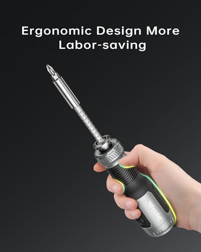 Wesdut 13-in-1 Multi-bit Screwdriver Set Tool All in One, [Super Durable] Screw Driver, Repair Kit, Man Gift, Flat Head/Slotted/Philips/Torx/Square/Hex,Nut Driver