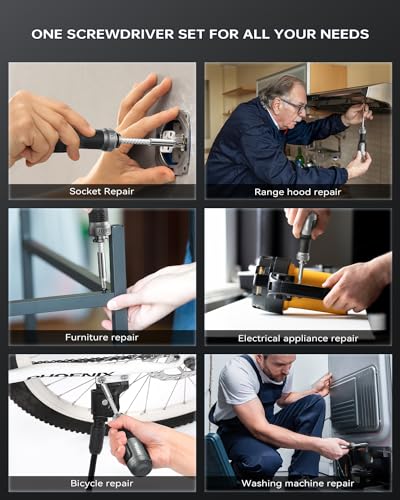 Wesdut 13-in-1 Multi-bit Screwdriver Set Tool All in One, [Super Durable] Screw Driver, Repair Kit, Man Gift, Flat Head/Slotted/Philips/Torx/Square/Hex,Nut Driver