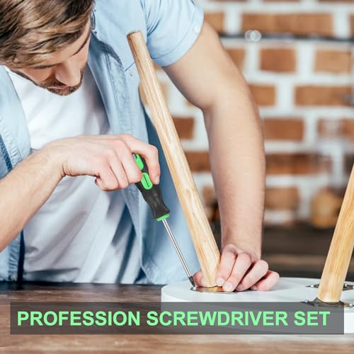 GURADESIGN 7-Piece Magnetic Screwdrivers Set, 4 Phillips and 3 Flat, Professional Cushion Grip Screwdriver Set