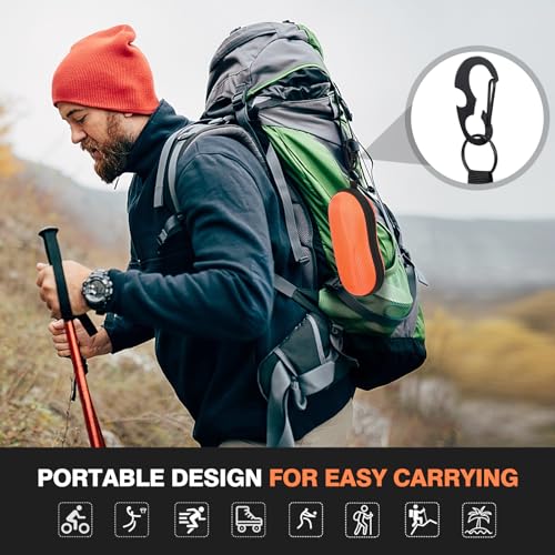 MoKo EVA Semi Hard Shell Sunglasses Case, Unisex Protective Eyeglass Case Glasses Case Holder with Metal Hanging Hook Mini Screwdriver for Men Women, Orange