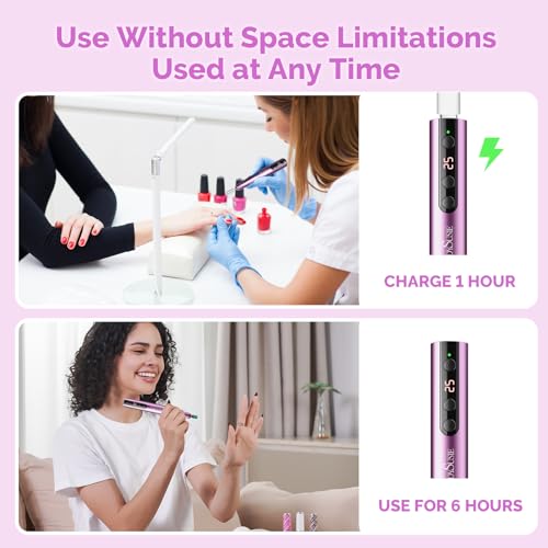 MelodySusie Cordless Electric Nail Drill Kit, 25 Speeds