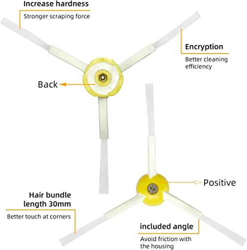 Rumba Replacement Side Brush Parts for iRobot Roomba 600 700 800 900 Series 675 692 694 677 671 614 980 960 985 981 880 860 850 861 866 870 890 Vacuum Cleaner Accessories Kit,6 Side Brush,Screw Driver