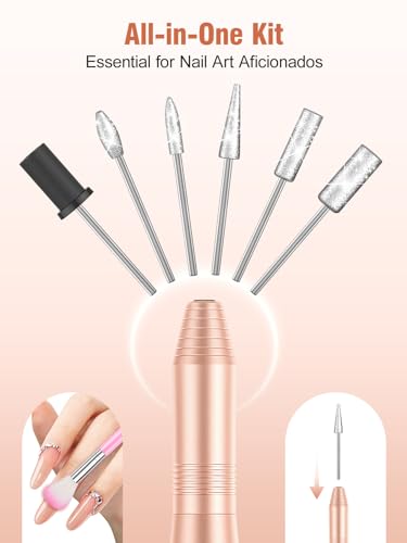 Gold Portable Electric Nail Drill Kit for Beginners