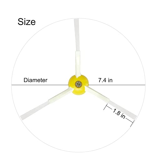 Rumba Replacement Side Brush Parts for iRobot Roomba 600 700 800 900 Series 675 692 694 677 671 614 980 960 985 981 880 860 850 861 866 870 890 Vacuum Cleaner Accessories Kit,6 Side Brush,Screw Driver