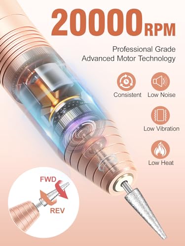 Gold Portable Electric Nail Drill Kit for Beginners