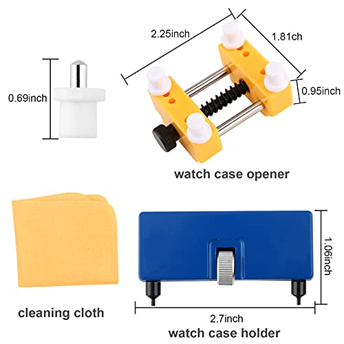 UUBAAR Watch Battery Replacement Tool Kit, 9 PCS Professional Watch Back Remover Tool, Adjustable Watch Case Opener Tool, Watch Opening Tool with Watch Holder, Flat Screwdrivers, Precision Tweezer