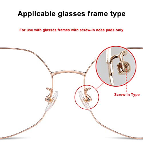 Mr.ZzjOOj Eyeglasses Nose Pads, Upgraded Soft Silicone Air Chamber Eyeglass Nose Pads, 6 Pairs of Screw-in 15mm Glasses Nose Pad Set with Screws and Micro Screwdriver