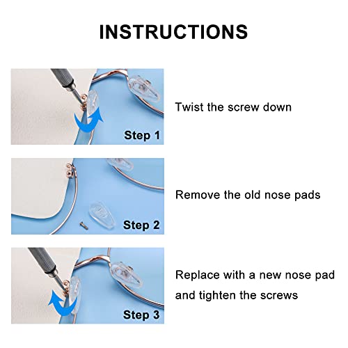 Mr.ZzjOOj Eyeglasses Nose Pads, Upgraded Soft Silicone Air Chamber Eyeglass Nose Pads, 6 Pairs of Screw-in 15mm Glasses Nose Pad Set with Screws and Micro Screwdriver
