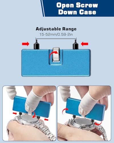 Vastar Watch Repair Kit, Watch Case Removal Tool, Watch Battery Replacement, Watch Tool Kit, 5-in-1 Screwdriver/Watch Holder/20pcs Spring Bars/Tweezer/Dust Brush