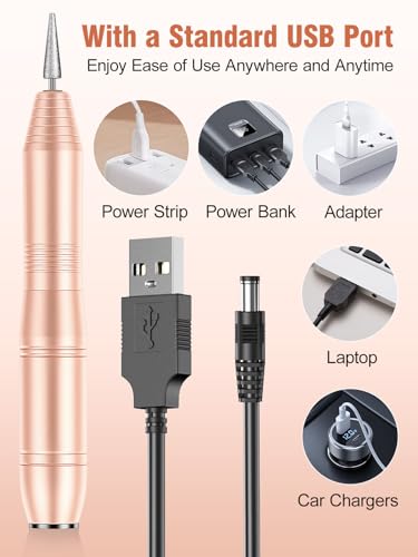 Gold Portable Electric Nail Drill Kit for Beginners