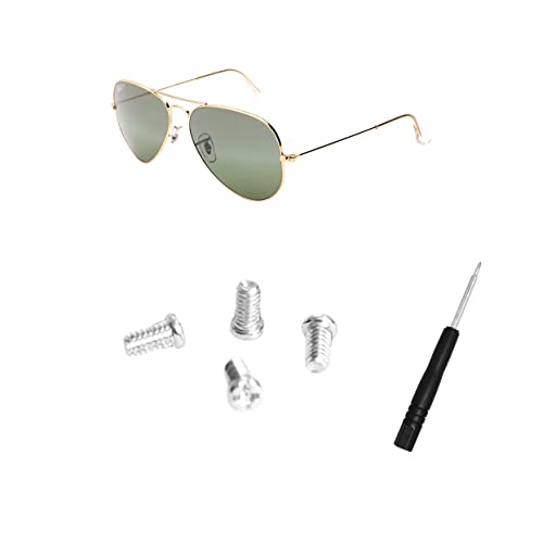 Replacement Silver Screws for Aviator RB3025 3025 Sunglasses Repair Kit (Set of 4),Screwdriver