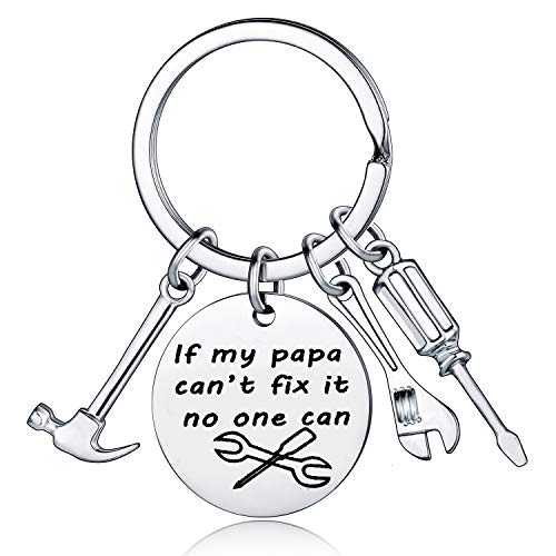 YEEQIN If Papa Can't Fix It No One Can Screwdriver Wrench Hammer Key Chain Ring Tool Charms Keychain Men Gift for Dad Papa