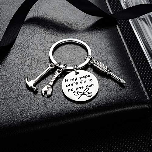 YEEQIN If Papa Can't Fix It No One Can Screwdriver Wrench Hammer Key Chain Ring Tool Charms Keychain Men Gift for Dad Papa