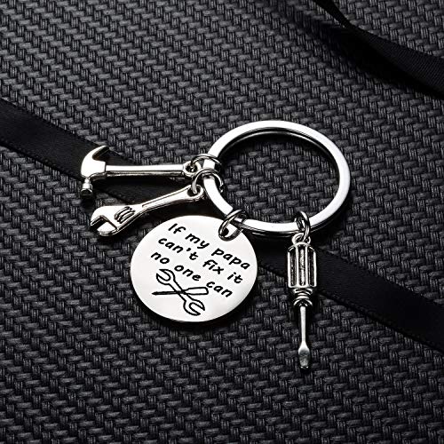 YEEQIN If Papa Can't Fix It No One Can Screwdriver Wrench Hammer Key Chain Ring Tool Charms Keychain Men Gift for Dad Papa