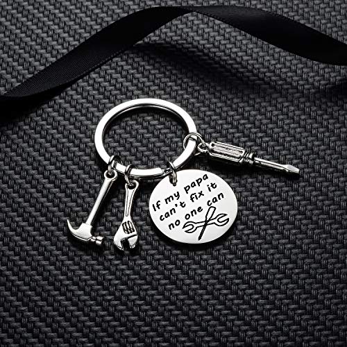 YEEQIN If Papa Can't Fix It No One Can Screwdriver Wrench Hammer Key Chain Ring Tool Charms Keychain Men Gift for Dad Papa