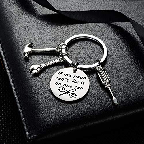 YEEQIN If Papa Can't Fix It No One Can Screwdriver Wrench Hammer Key Chain Ring Tool Charms Keychain Men Gift for Dad Papa