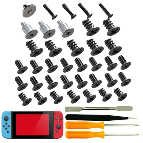 CTHTBZ 40PCS with Tweezer Screwdriver Opening Tools Repair Replacement Kit Full Screws Set for Nintendo Switch Console