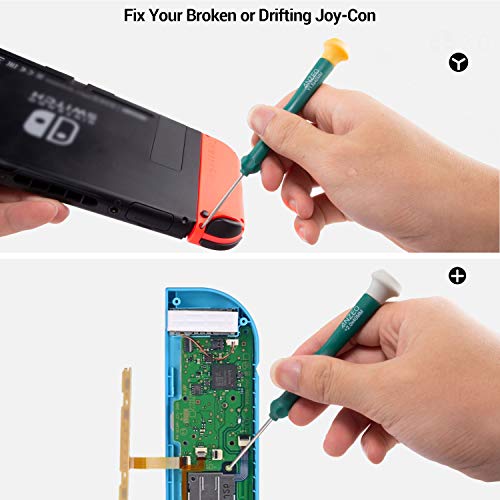 Triwing Screwdriver for Nintendo Switch, Professional Repair Tool Kit for Joy-con Joystick Replacement with Tweezers, Opening Pry Bar & Suction Cup