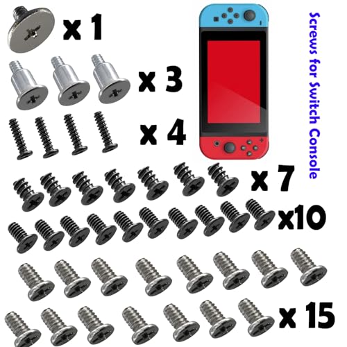 CTHTBZ 40PCS with Tweezer Screwdriver Opening Tools Repair Replacement Kit Full Screws Set for Nintendo Switch Console